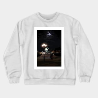 Monument in the night city Crewneck Sweatshirt